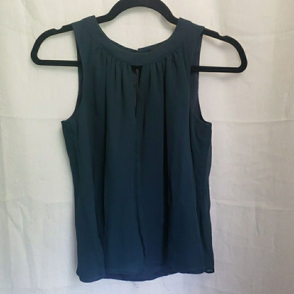 J. Crew Sleeveless Shirt Sheer Lined Silk Buttoned Back Sz 00